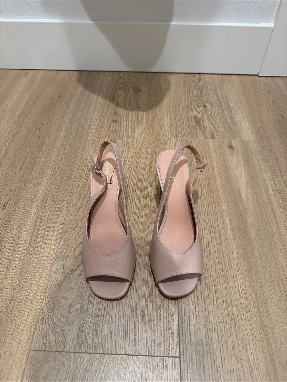 Women’s Nude Slingback Peep-Toe Heels